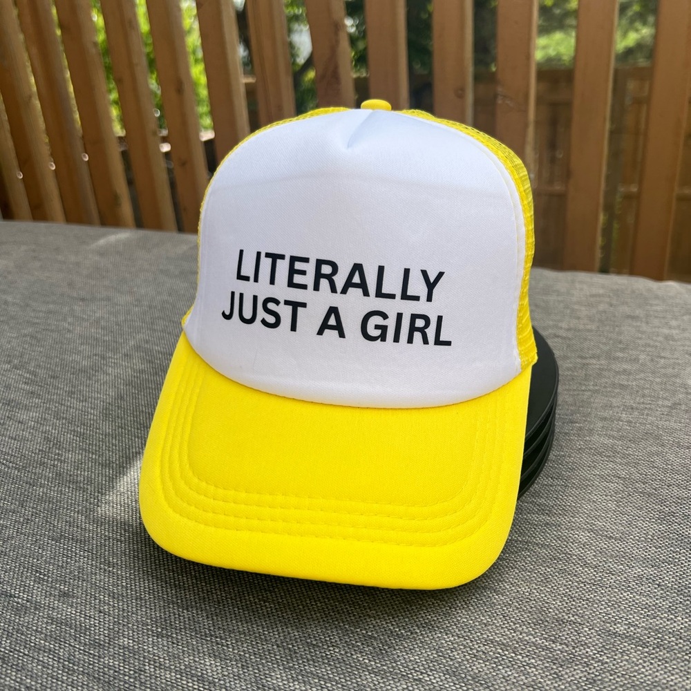 Bright Yellow and White  Cap-